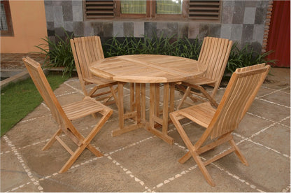 Round Butterfly Folding Dining 5 Piece Set