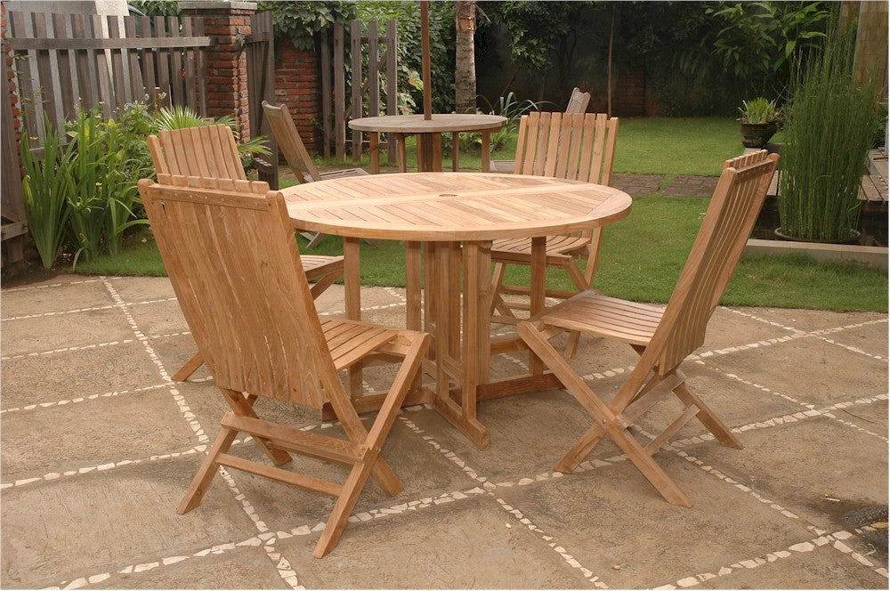 Round Butterfly Folding Dining 5 Piece Set
