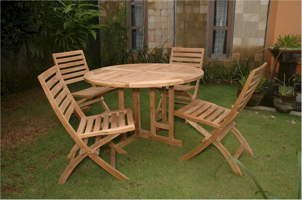 Round Butterfly Folding Dining 5 Piece Set