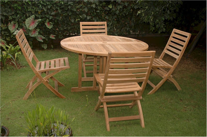 Round Butterfly Folding Dining 5 Piece Set