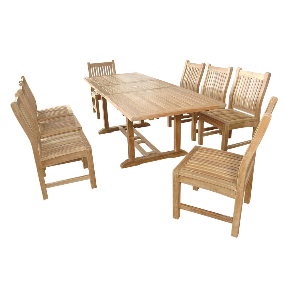 8-Foot Rectangular Extension Dining 9 Piece Set