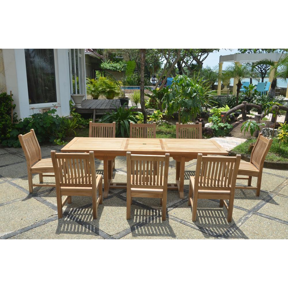 8-Foot Rectangular Extension Dining 9 Piece Set