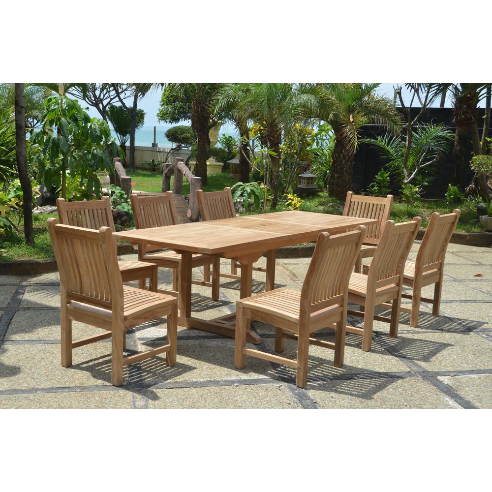 8-Foot Rectangular Extension Dining 9 Piece Set