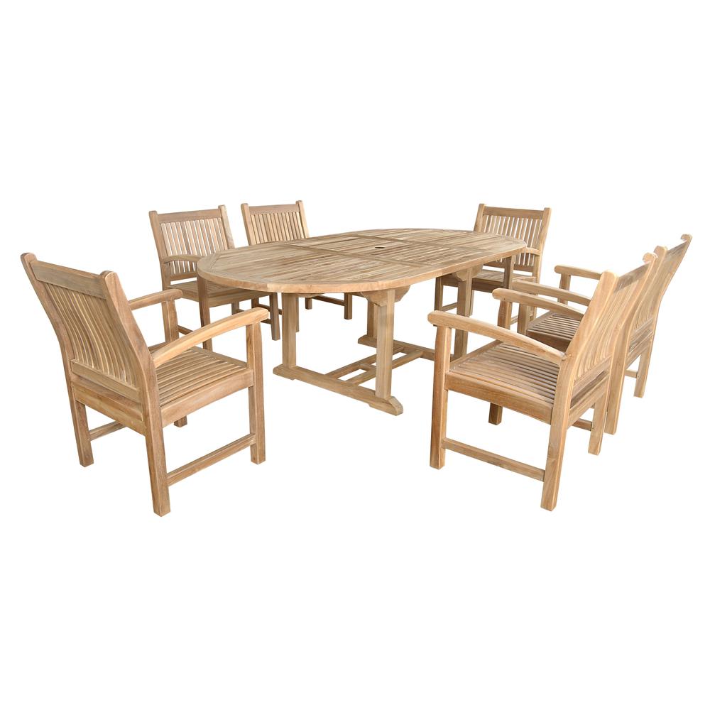 87" Oval Extension Dining 7 Piece Set
