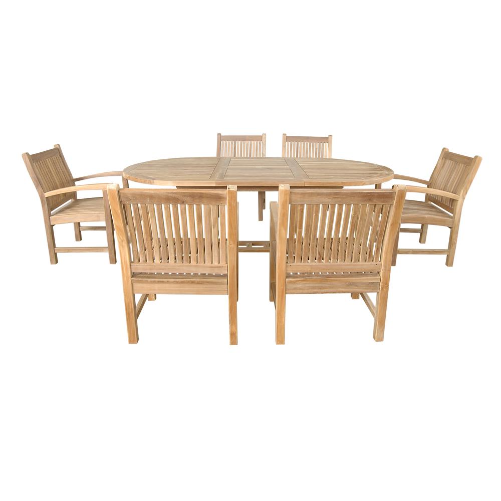 87" Oval Extension Dining 7 Piece Set