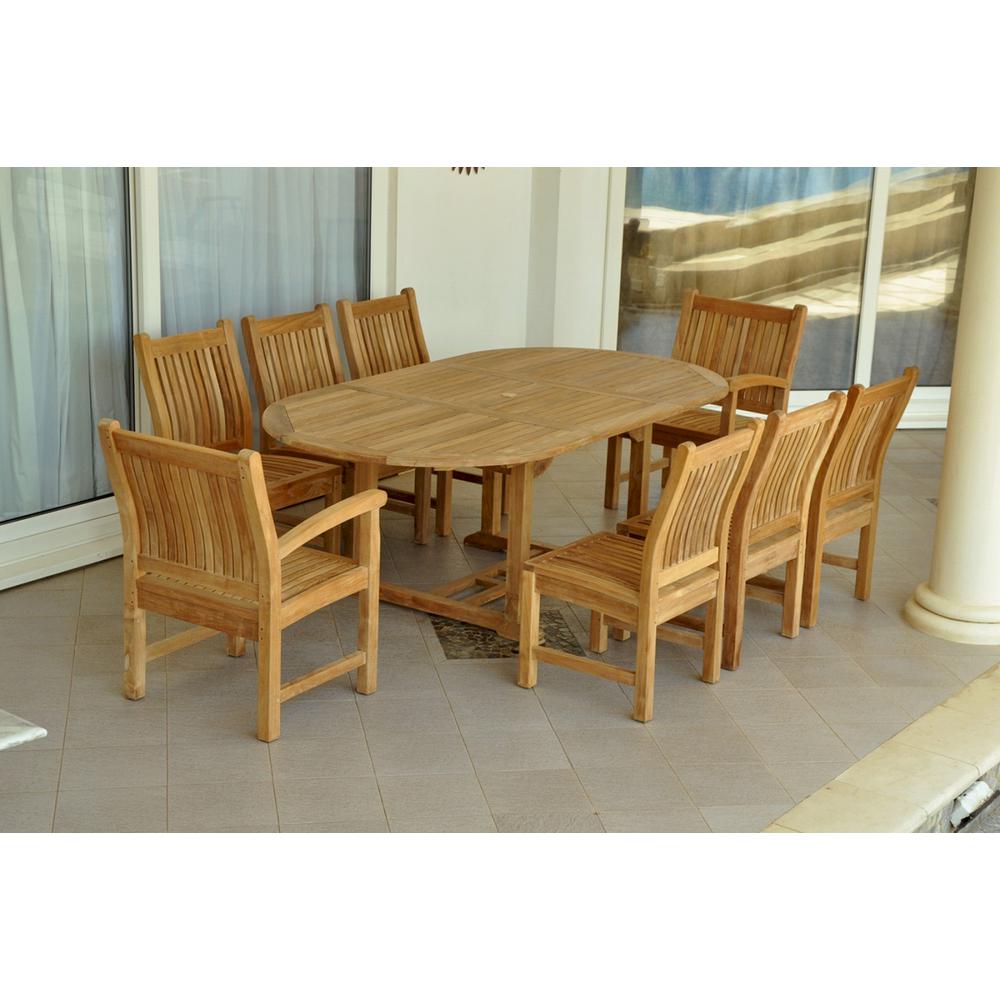 87" Oval Extension Dining 9 Piece Set