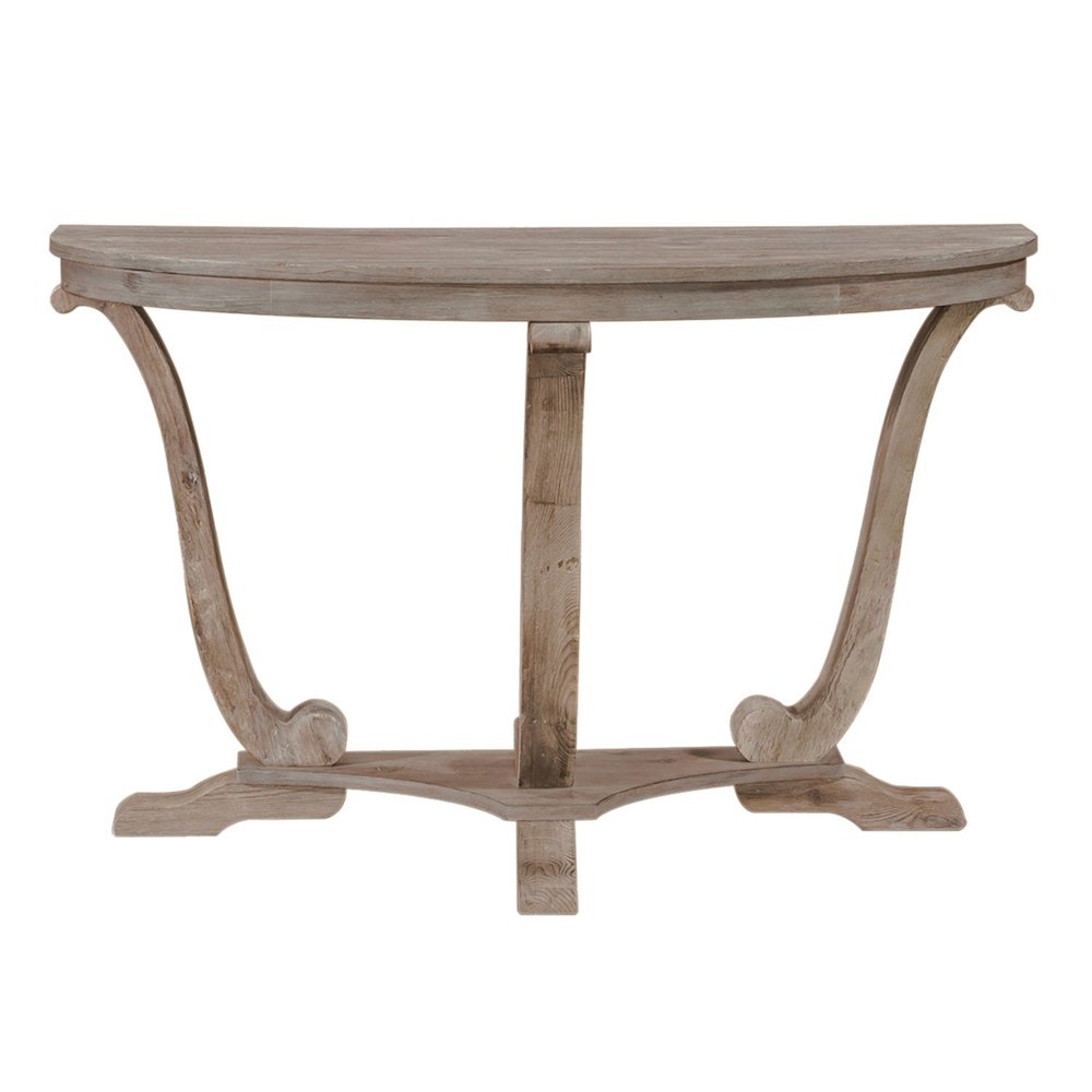 Greystone Mill Sofa Table in Stone White Wash w/ Wirebrush Distressing