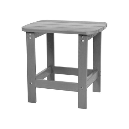 All-Weather Poly Resin Wood Adirondack Side Table in Gray