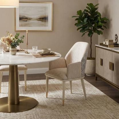 Starlight Canyon Home Dining Chair with Wood Frame, Silken Matte Cream
