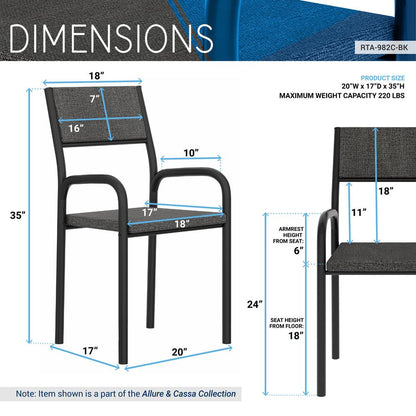 Techni Mobili Office Visiting Chair with metal frame, Black