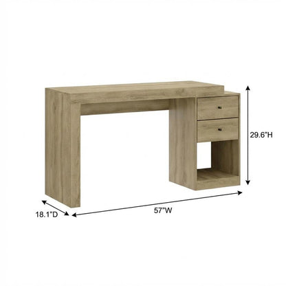 Pine Home Office Desk With Sturdy Construction And Ample Workspace