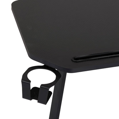 Gaming Desk with Shelf & Accessory Holders, Black
