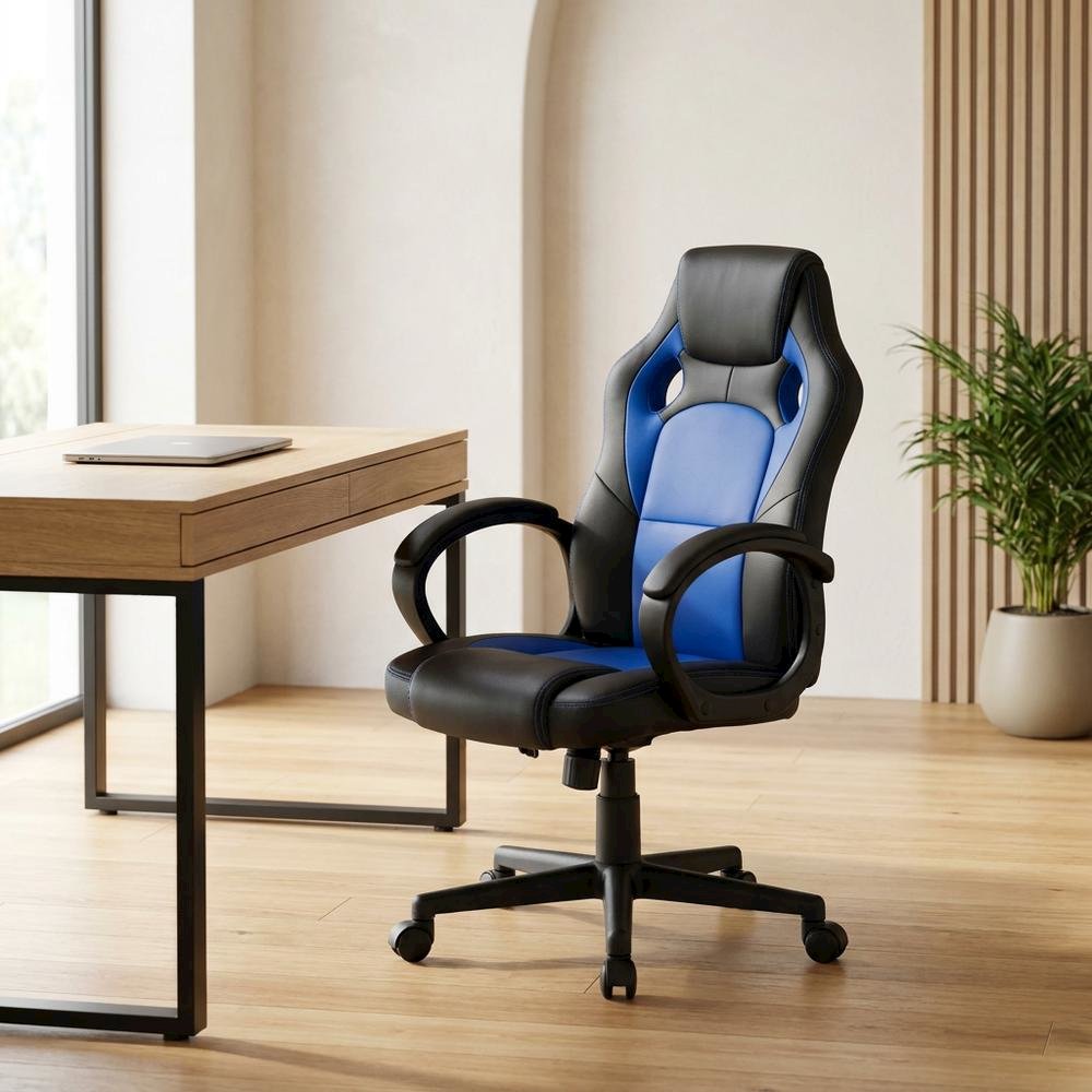 Kids' Racing Chair with Wheels, Ergonomic Design for Gaming and Study