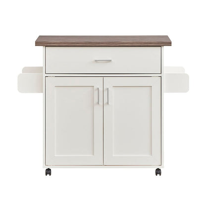 Techni Home Deluxe Mobile Kitchen Island Cart with Water Resistant Top