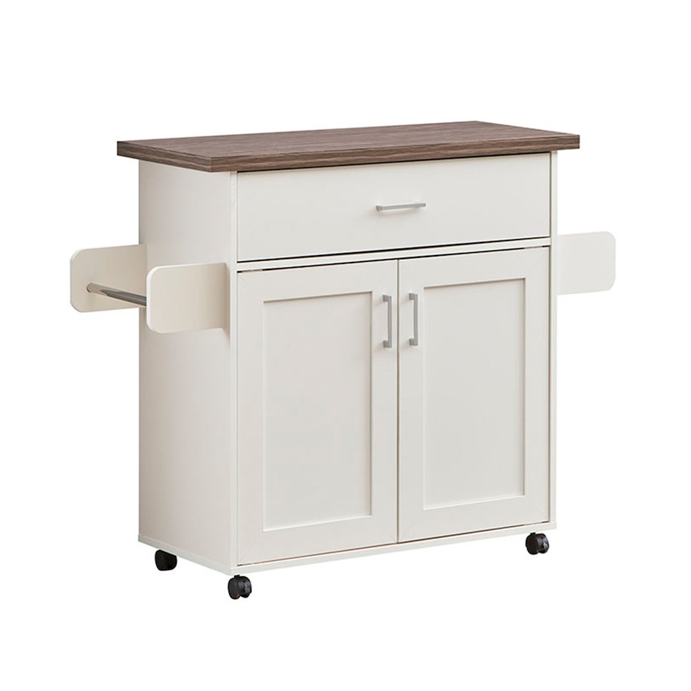 Techni Home Deluxe Mobile Kitchen Island Cart with Water Resistant Top