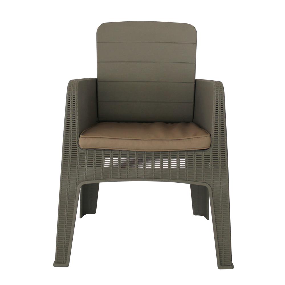 LUCCA 7 Piece Dining Set, Grey with Beige Cushions