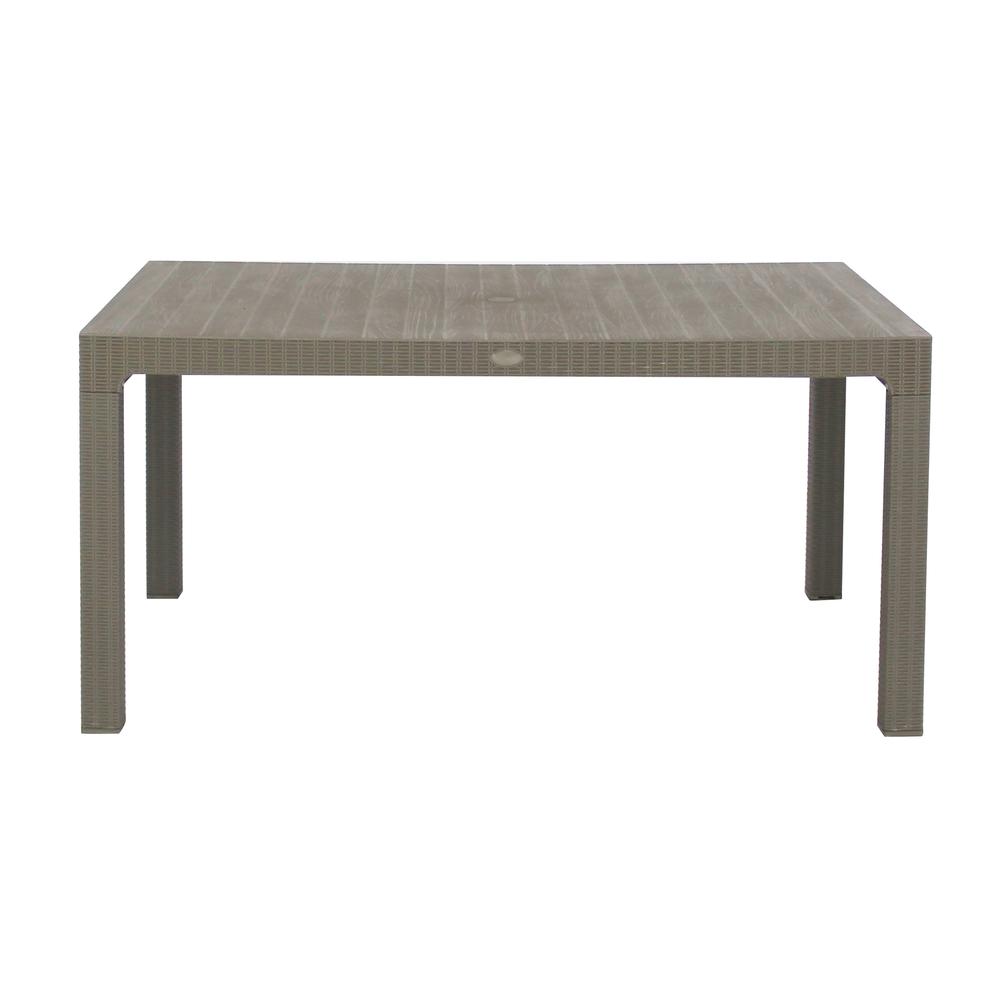 LUCCA 7 Piece Dining Set, Grey with Beige Cushions