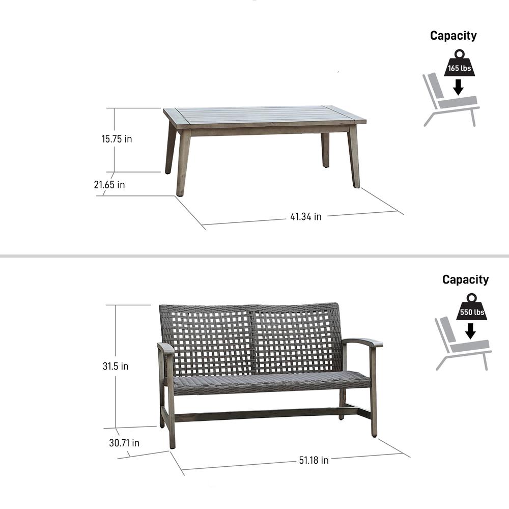 Monterosso 2 Piece Sofa and Table Seating Set