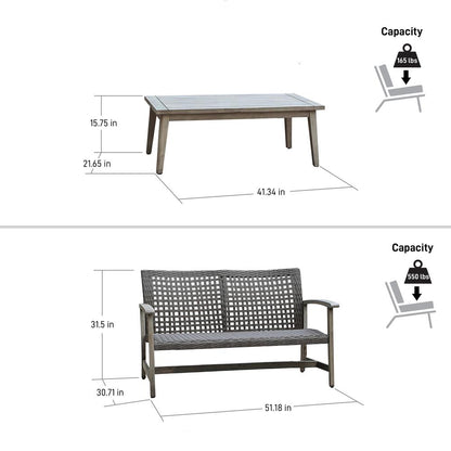 Monterosso 2 Piece Sofa and Table Seating Set