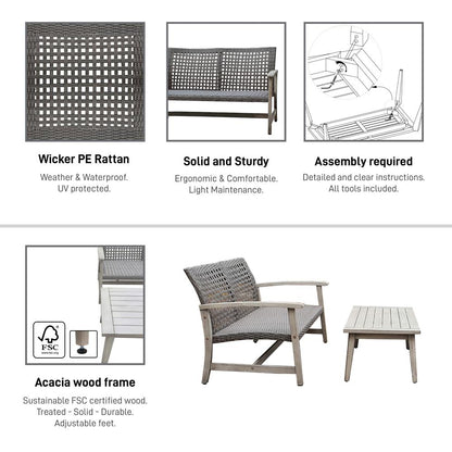 Monterosso 2 Piece Sofa and Table Seating Set