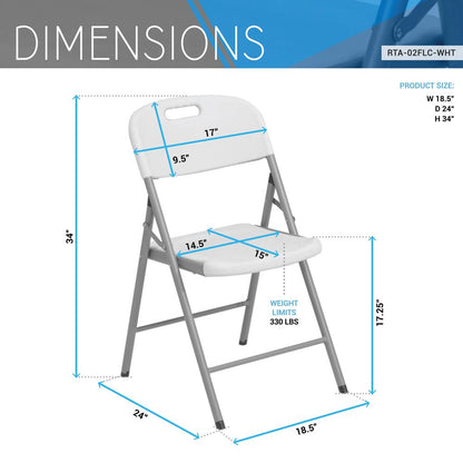 Techni Home Premium Comfort Granite White Folding Chairs – Set of 4