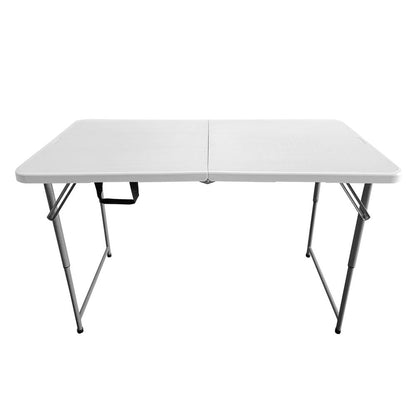 Techni Home Height Adjustable 4 FT Granite White Folding Table