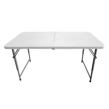 Techni Home Height Adjustable 4 FT Granite White Folding Table