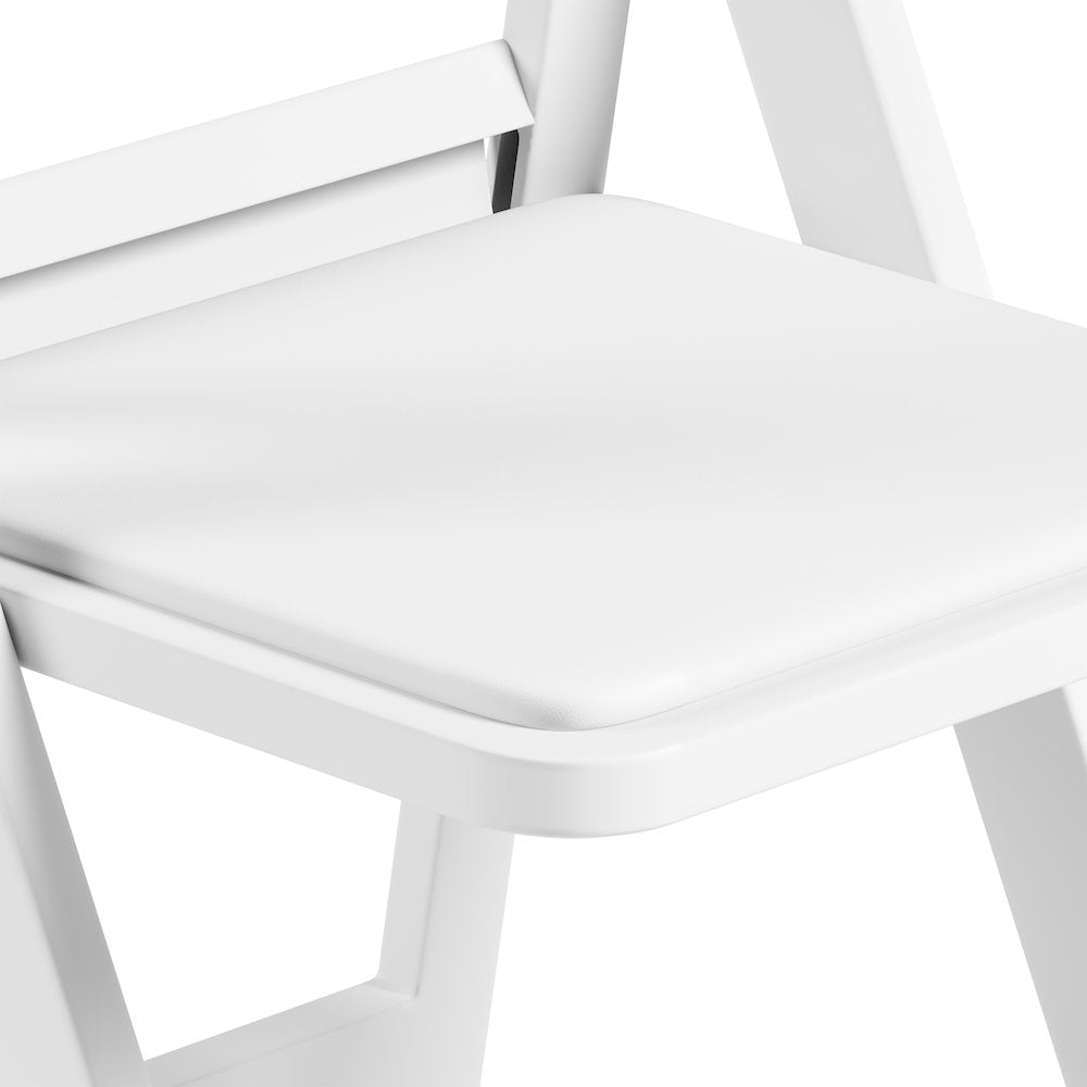 4-Pack White Resin Folding Chairs with Padded Seat