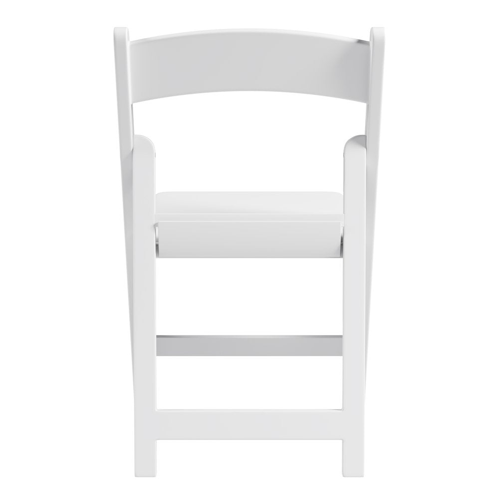 4-Pack White Resin Folding Chairs with Padded Seat