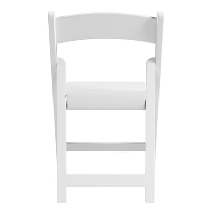 4-Pack White Resin Folding Chairs with Padded Seat
