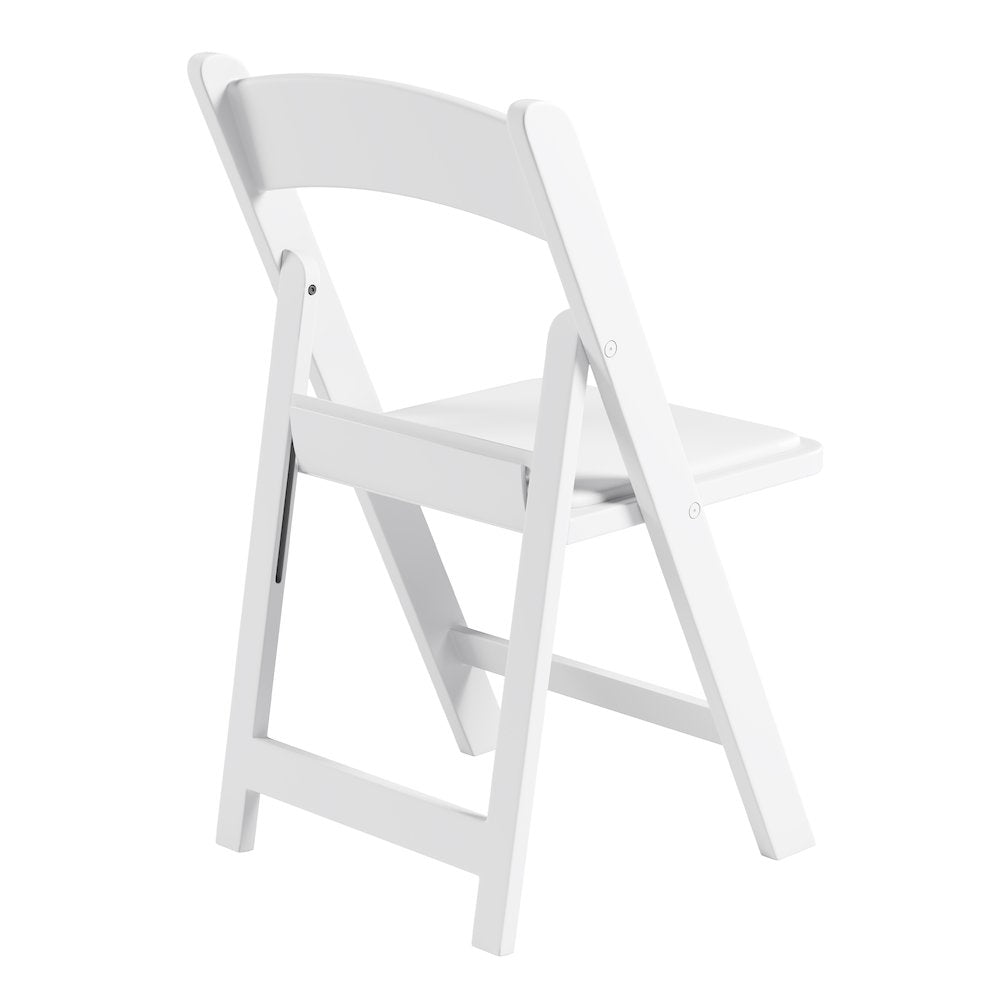 4-Pack White Resin Folding Chairs with Padded Seat