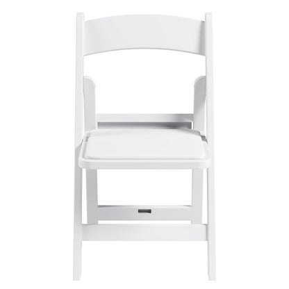 4-Pack White Resin Folding Chairs with Padded Seat