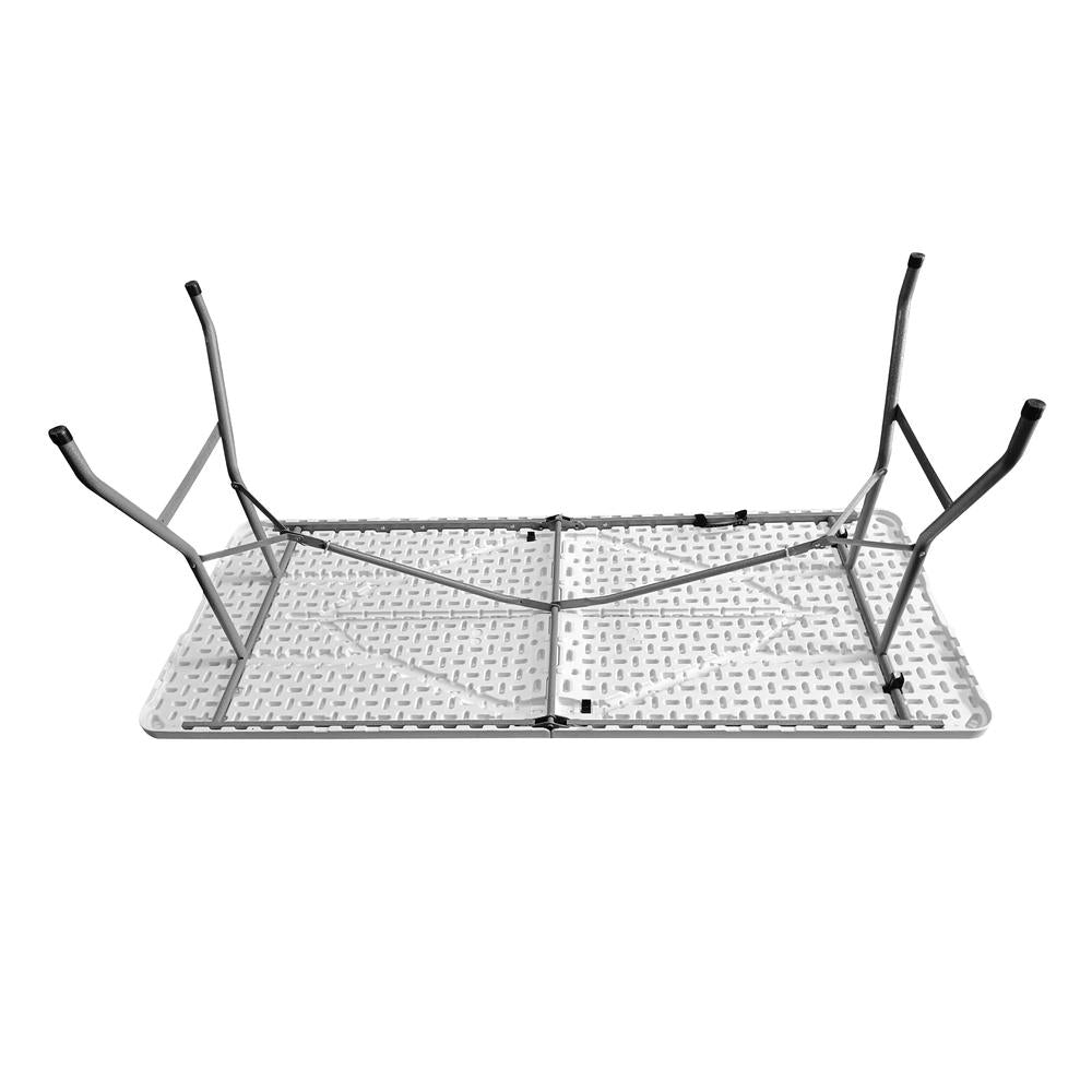 Techni Home 6 FT Granite White Folding Table with Easy- Carry Handle