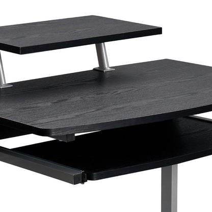 Compact Computer Cart With Storage . Color: Espresso