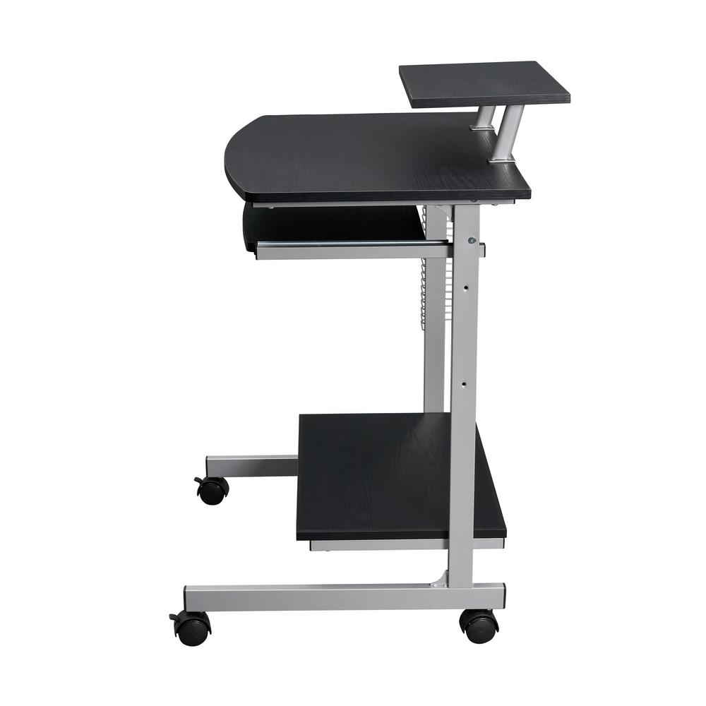 Compact Computer Cart With Storage . Color: Espresso