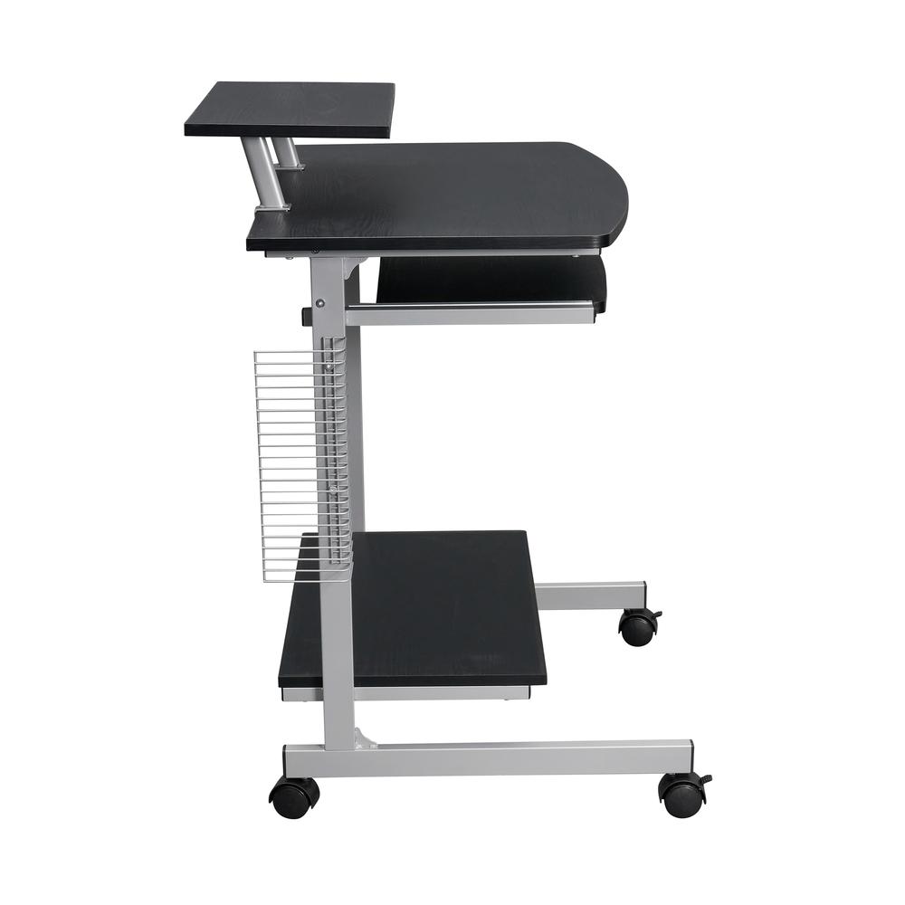 Compact Computer Cart With Storage . Color: Espresso