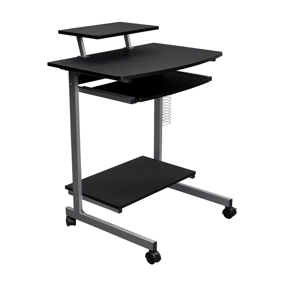 Compact Computer Cart With Storage . Color: Graphite