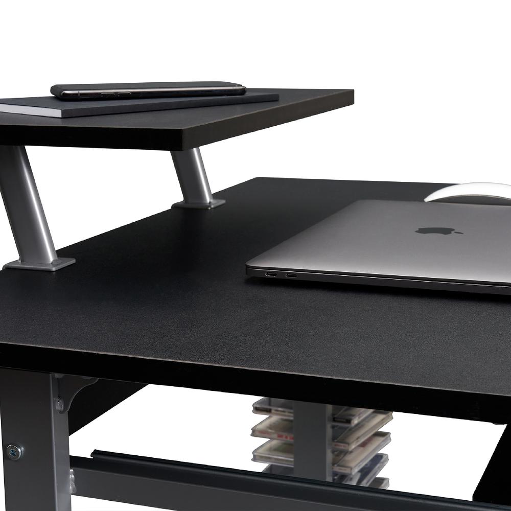 Compact Computer Cart With Storage . Color: Graphite