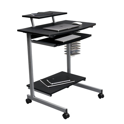 Compact Computer Cart With Storage . Color: Graphite