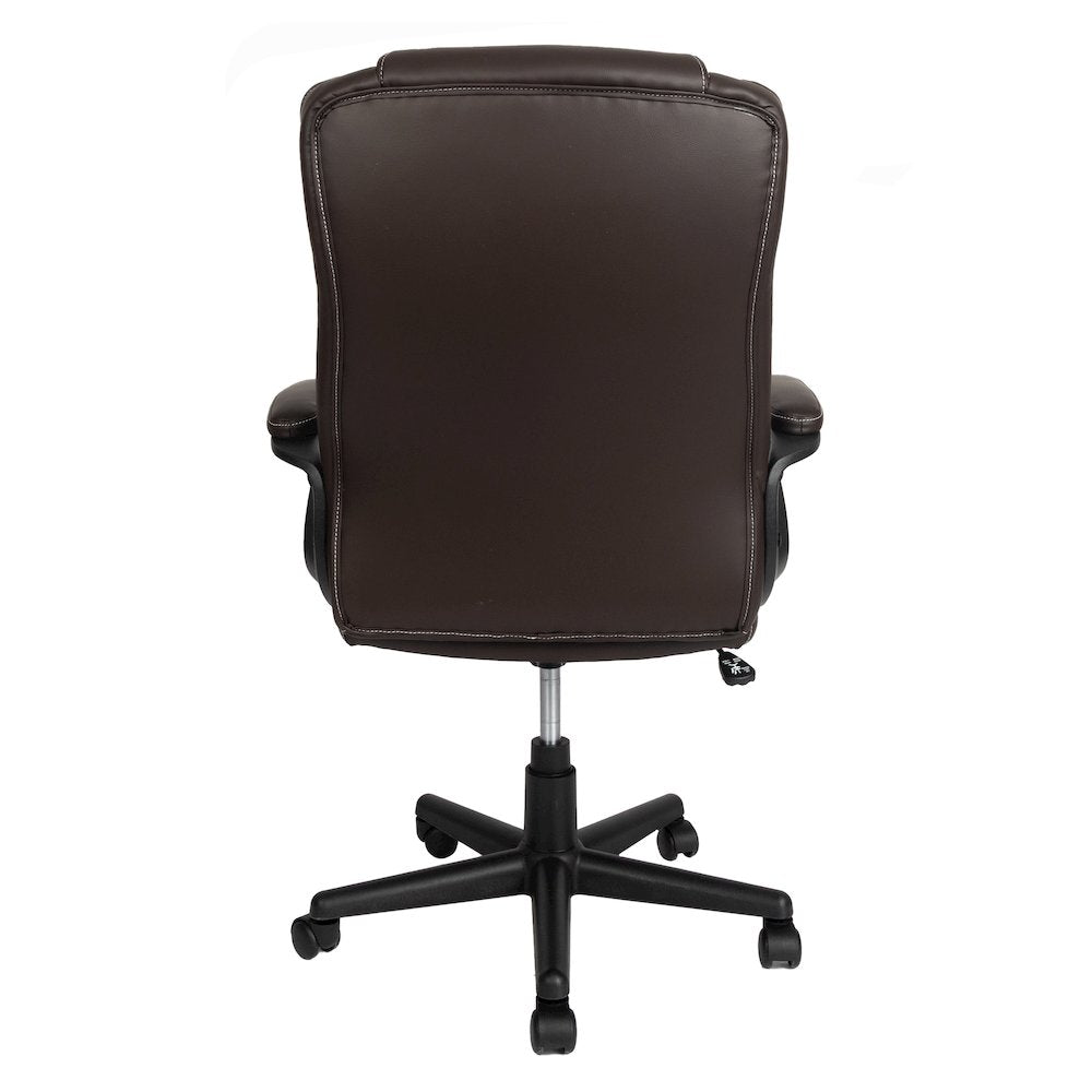 Ergonomic Executive Office Chair High Back Brown Faux Leather