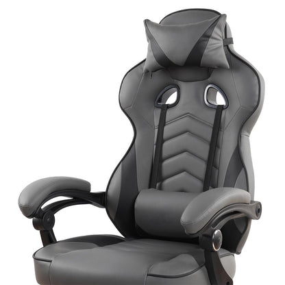 Reclining PU Leather Executive Office Chair with Footrest