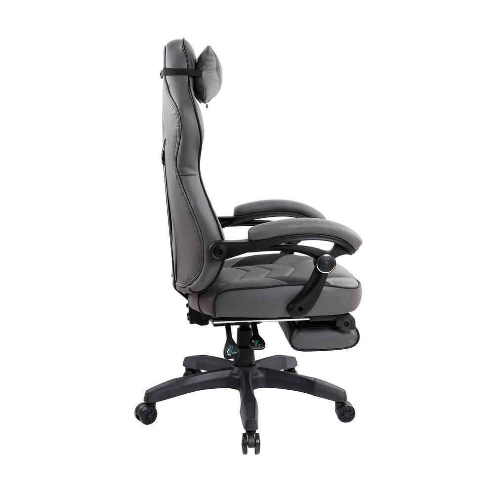 Reclining PU Leather Executive Office Chair with Footrest