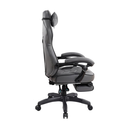 Reclining PU Leather Executive Office Chair with Footrest
