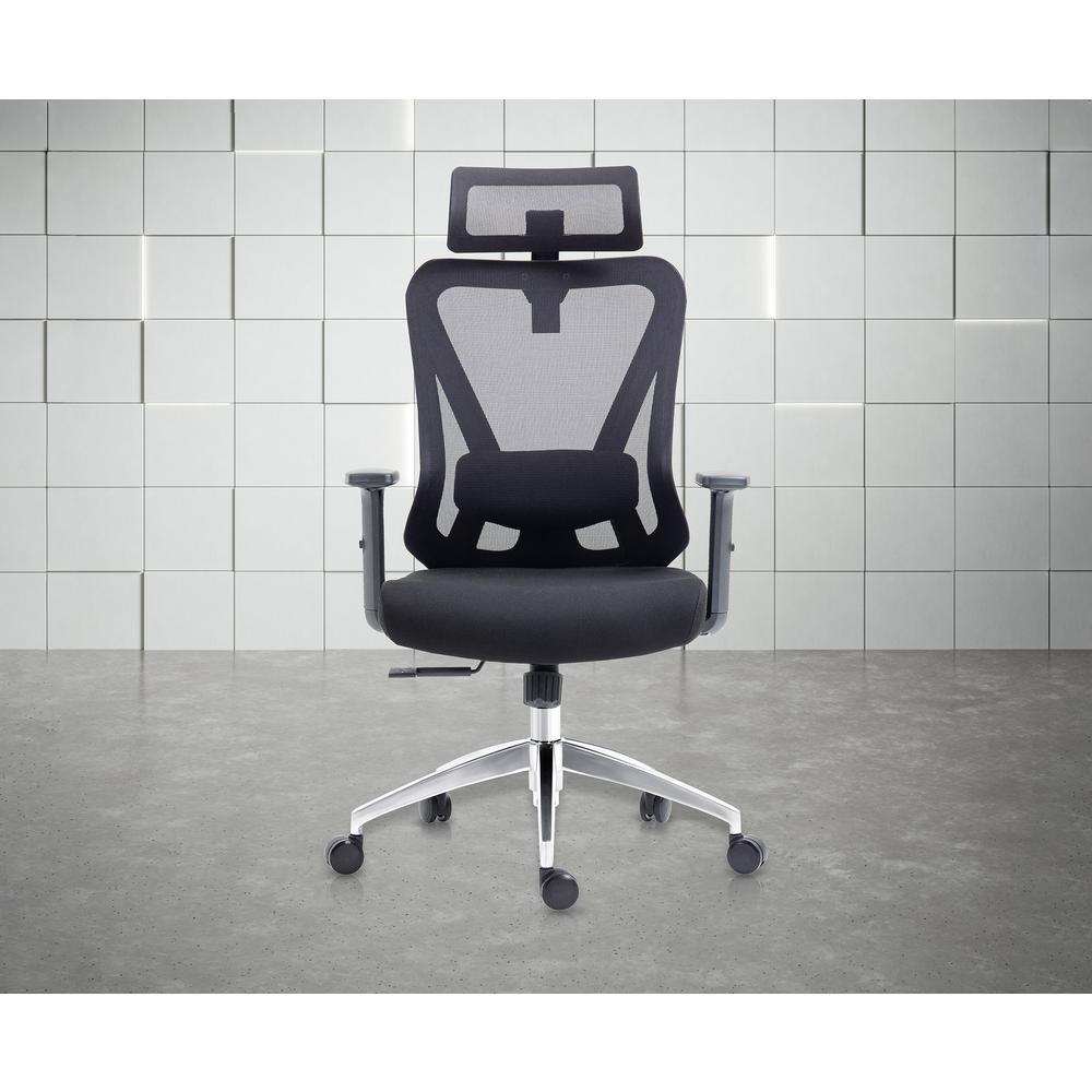 Truly Ergonomic Mesh Office Chair with Headrest & Lumbar Support, Black