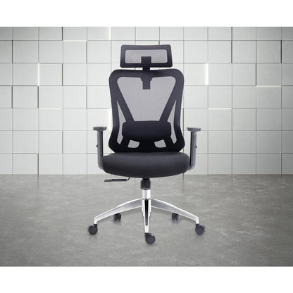 Truly Ergonomic Mesh Office Chair with Headrest & Lumbar Support, Black
