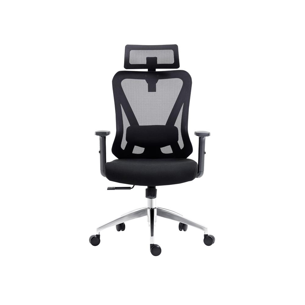 Truly Ergonomic Mesh Office Chair with Headrest & Lumbar Support, Black