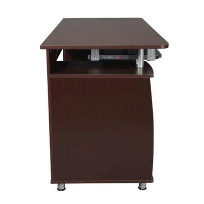 Brown Home Office Desk with Storage 2 Drawers, Keyboard Shelf, 2 Cabinets
