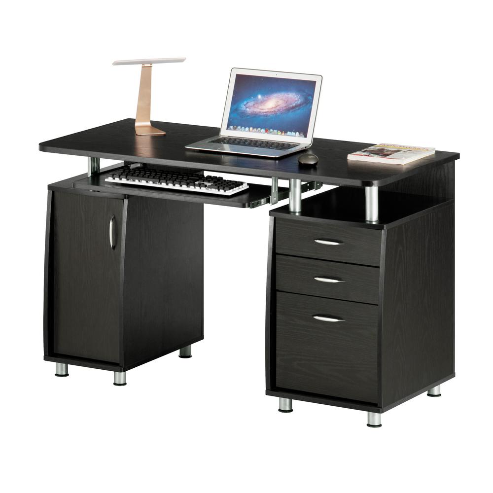 Techni Mobili Complete Workstation Computer Desk with Storage, Espresso