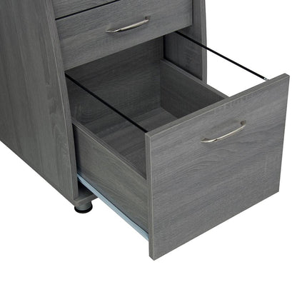 Techni Mobili Complete Workstation Computer Desk with Storage - Grey