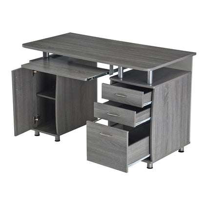 Techni Mobili Complete Workstation Computer Desk with Storage - Grey